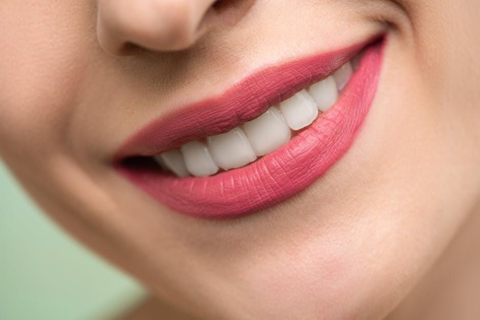 Close-up of a beautiful white smile